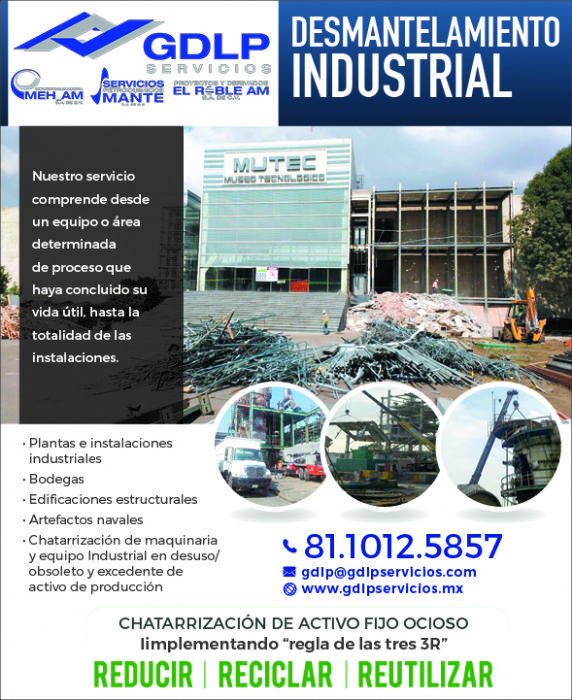 CHATARRIZACION DE MAQUINARIA Y EQUIPO INDUSTRIAL EN DESUSO